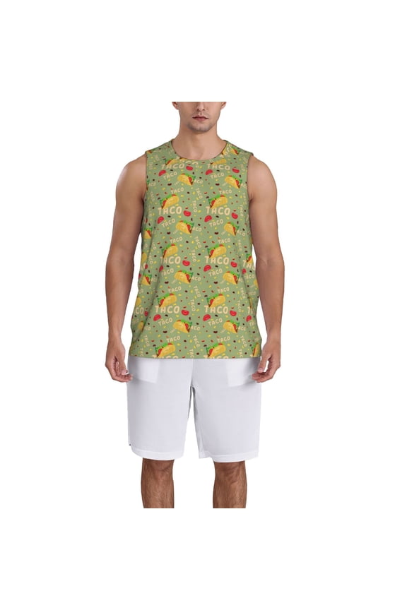 Taco print basktball shirt for men and women, Unisex basketball jersey for Theme party-Large