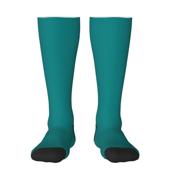 Honeii Teal Print Long Socks,Novelty Design Socks Gift for Men and Women,Crew Socks,Calf Socks