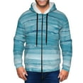 thumbnail image 1 of Honeii Teal Turquoise Fluid Stripes Print Hoodies for Men, Pullover & Full Zip, Breathable Zip up Hoodie, Sweatshirt-3X-Large, 1 of 5