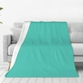 thumbnail image 1 of Honeii Teal Turquoise Print Fleece Blanket - Throw Blanket for Bed, Sofa, Couch, Camping, and Travel , Microplush Ultra Soft Warm Blanket-50"x40", 1 of 7