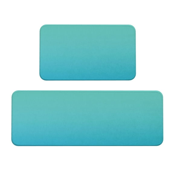 Honeii Teal Turquoise Print Kitchen Mat [2 PCS] for Floor, Waterproof Non-Slip Rugs, Kitchen Decor,Standing Mat for Floor,Office, Sink, Laundry