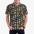 thumbnail image 1 of Honeii Teeth print Polo Shirt, a classic short-sleeved, button-down golf shirt designed for menXX-Large, 1 of 6
