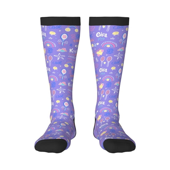 Honeii Tennis 1 Print Long Socks,Novelty Design Socks Gift for Men and Women,Crew Socks,Calf Socks