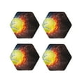 thumbnail image 1 of Honeii Tennis Ball On Fire And Water Print Leather Coaster Set of 4, Ideal for Safeguarding Your Furniture from Drinks Spills and Effortless Cleanup-Hexagon, 1 of 6