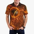 thumbnail image 1 of Honeii Tennis Racket In Fire Print Polo Shirt, A Classic Short-Sleeved, Button-Down Golf Shirt for Men,Mens Polo Shirts Short Sleeve-Large, 1 of 6