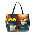 thumbnail image 1 of Honeii Textured Bald Eagle for Tote Bag with Adjustable Strap,Beach Bag, Waterproof Sandproof Beach Tote Bag, Large Capacity Foldable Beach Bags, 1 of 7