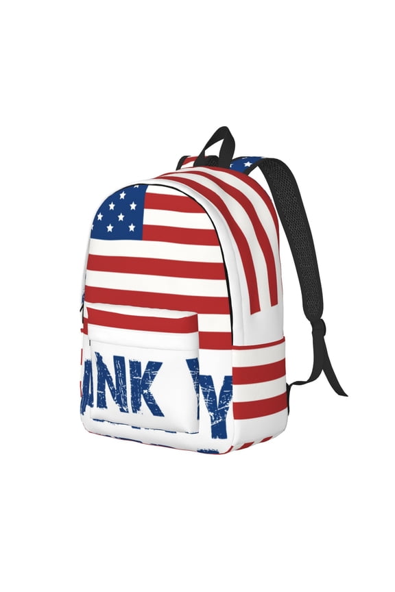 Thank You Veterans Print Canvas Backpack for School & Outdoor,Laptop Excursion Backpack,Notebook School Bookbag For Men Women,for Work, Travel, and Everyday Use-Medium