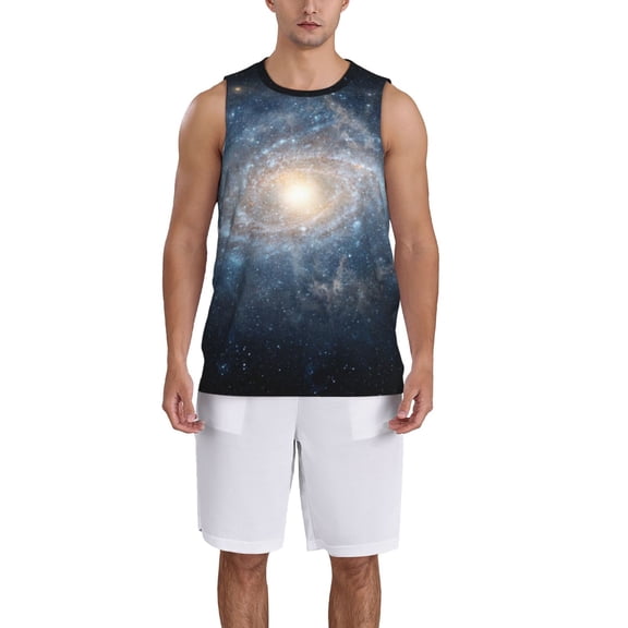 Honeii The Galaxy print basktball shirt for men and women, Unisex basketball jersey for Theme party-Large