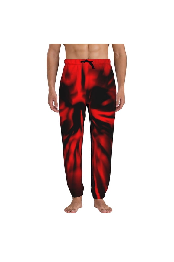 The Red Head Skull Print Mens Jogger Sweatpants, Men's Lounge Pants with Pockets-X-Large