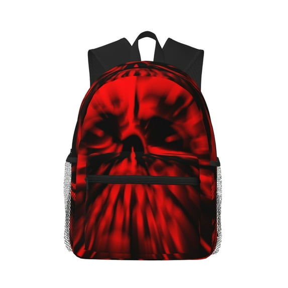 Honeii The Red Head Skull Print School Backpack,Casual Lightweight Travel Rucksack Daypack,Backpacks for College High