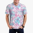 thumbnail image 1 of Honeii Tie Dye print Polo Shirt, a classic short-sleeved, button-down golf shirt designed for menX-Large, 1 of 6