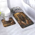 thumbnail image 1 of Honeii Tiger In The Fallen Leaf Forest Pattern Bathroom Anti-Skid Pad Bathroom Mat Vintage Seamless Pattern Not-Slip Toilet Rug Set, 1 of 6