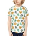 thumbnail image 1 of Honeii Tiger Leaves Print Kids Boy T-Shirt,Breathable Round Neck Tee,Stylish Summer Tee for Boys, for Outdoor Activities and Casual Wear, 1 of 7