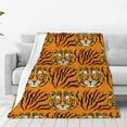 thumbnail image 1 of Honeii Tiger Print Fleece Blanket - Throw Blanket for Bed, Sofa, Couch, Camping, and Travel , Microplush Ultra Soft Warm Blanket-40"x30", 1 of 7