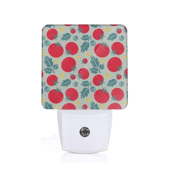 Honeii Tomato Print LED Night Light with Light Sensor, Night Lights Plug Into Wall,Ideal for Bedrooms and Hallways-EU