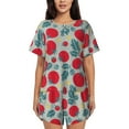 thumbnail image 1 of Honeii Tomato for Women's Summer Pajama Set featuring Soft Short Sleeve Shirt & Matching Bottoms with Convenient Pockets for Relaxed Home Wear-4X-Large, 1 of 6