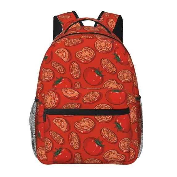 Honeii Tomatoes Print Backpack for Both Men and Women, Basic Bookbag for College, Work, or Travel,Rucksack Computer Bag-One Size