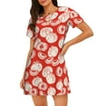 thumbnail image 1 of Honeii Tomatoes Print Women's Loose Short Sleeve Nightgown, Soft Cotton Sleepwear, Comfy Loose Fit Pajama Dress for Sleep and Lounge, 1 of 6