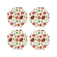 thumbnail image 1 of Honeii Tomatoes print Leather Coaster Set of 4, ideal for safeguarding your furniture from drinks spills and effortless cleanup-Octagon, 1 of 1