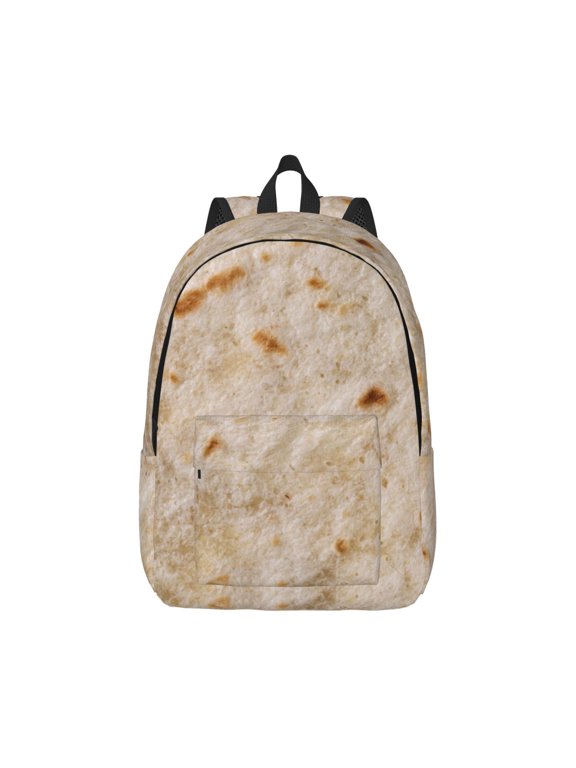 Tortilla Print Canvas College Laptop Backpack, Durable Rucksack Travel Notebook Bag School Backpack Book Bag for Men Women-Small