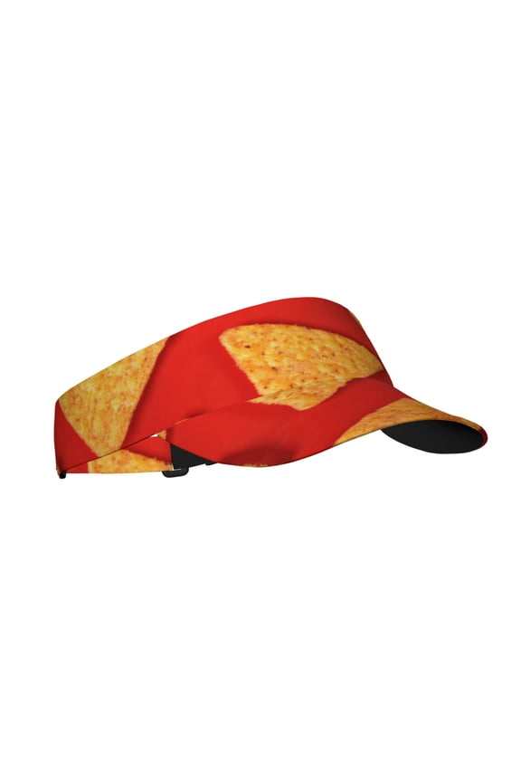 Tortilla chips Print Adult Sunscreen Visor Cap, Adjustable Sun Protection Hat,Sun Visor Hats,UV Protection Outdoor Sports Golf Running Sun Caps