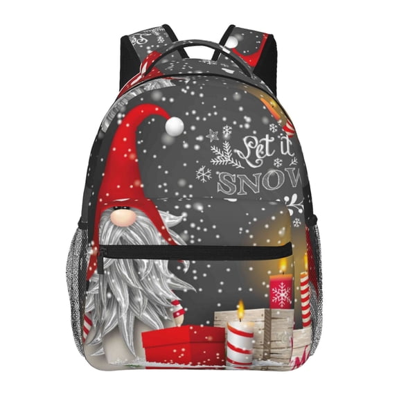 Honeii Traditional Scandinavian Dwarf Print Backpack for Both Men and Women, Basic Bookbag for College, Work, or Travel,Rucksack Computer Bag-One Size
