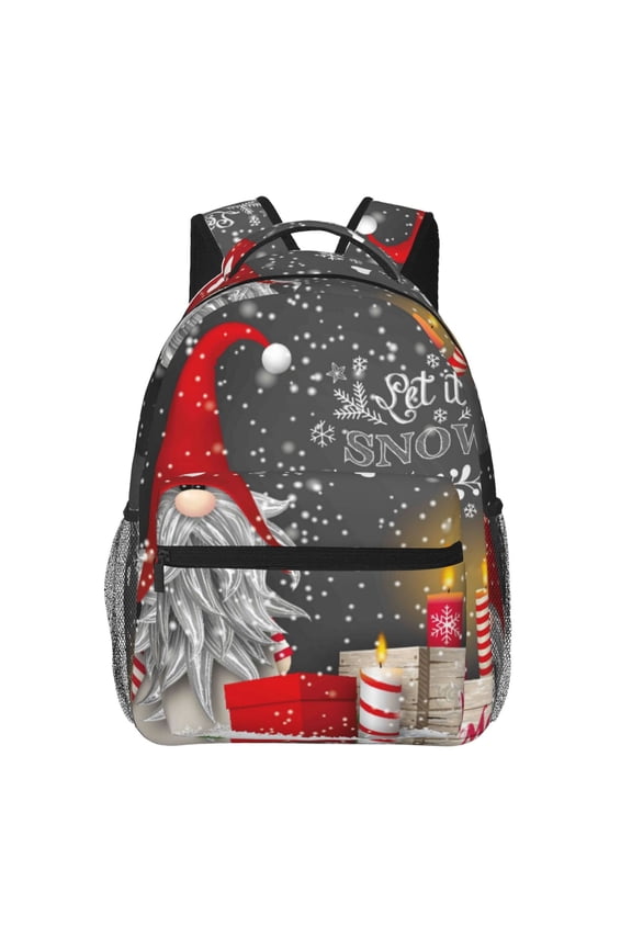 Traditional Scandinavian Dwarf Print Backpack for Both Men and Women, Basic Bookbag for College, Work, or Travel,Rucksack Computer Bag-One Size