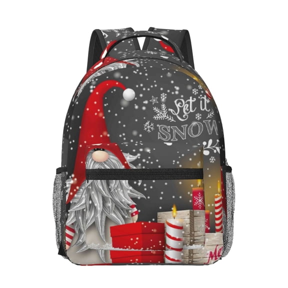 Honeii Traditional Scandinavian Dwarf Print Backpack for School,15.6 inch Laptop Back Pack for High School and College Students, Waterproof Computer Bookbag-One Size
