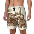 thumbnail image 1 of Honeii Train Print Men's Swim Shorts,Mens Swim Trunks,Breathable Mesh Beach Shorts for Swimming,Surfing, and Beach Activities-X-Large, 1 of 6