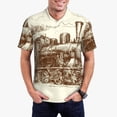thumbnail image 1 of Honeii Train Print Polo Shirt, A Classic Short-Sleeved, Button-Down Golf Shirt for Men,Mens Polo Shirts Short Sleeve-X-Large, 1 of 6