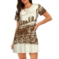 thumbnail image 1 of Honeii Train Print Women's Loose Short Sleeve Nightgown, Soft Cotton Sleepwear, Comfy Loose Fit Pajama Dress for Sleep and Lounge, 1 of 6