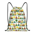 thumbnail image 1 of Honeii Train With Animals Print Drawstring Backpack,Drawstring Bags String Backpack Gym Cinch Sack Backpack Sport Bag Draw-Small, 1 of 6