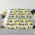 thumbnail image 1 of Honeii Train With Animals print throw blanket, crafted from cozy cotton flannel, offers versatile home decor as a bedding suitable for all seasons.-60"x50", 1 of 6