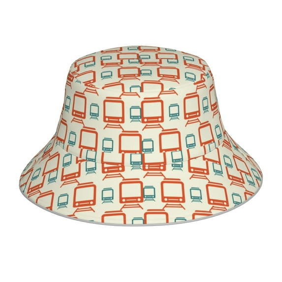 Honeii Train1 for Unisex Bucket Hat Waterproof Rain Hat Reversible Shiny Rave Bucket Hat for Concert Festival Boonie Cap