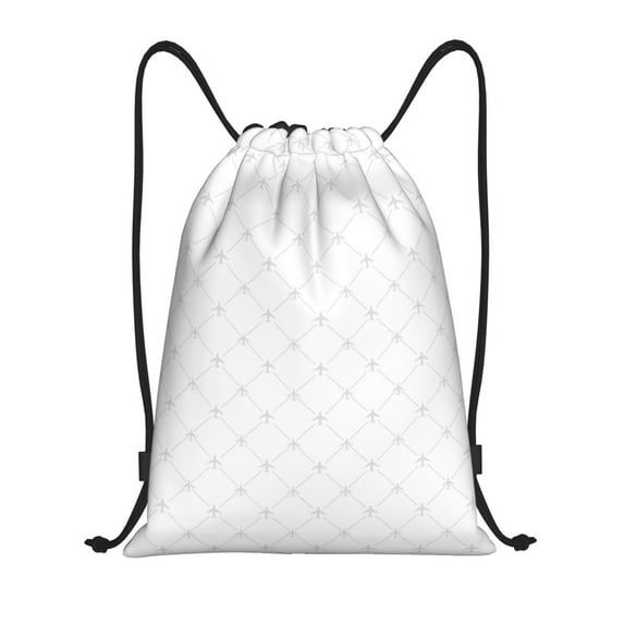 Honeii Travel Around The World Airplane Print Drawstring Backpack,Drawstring Bags String Backpack Gym Cinch Sack Backpack Sport Bag Draw-Medium