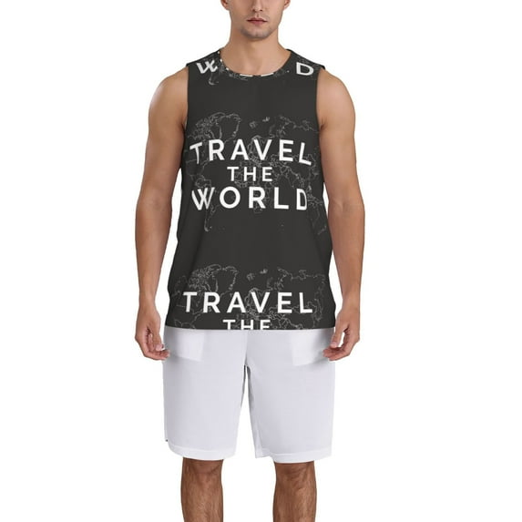 Honeii Travel The World1 print basktball shirt for men and women, Unisex basketball jersey for Theme party-3X-Large