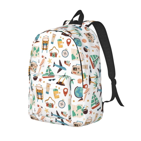 Honeii Travel1 Print Canvas Backpack for School & Outdoor,Laptop Excursion Backpack,Notebook School Bookbag For Men Women,for Work, Travel, and Everyday Use-Small