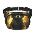thumbnail image 1 of Honeii Tree Meditating Raccoon Print Square Double Layer Waist Bag,Waist Belt Bag Fashion Fanny Women and Men,For Travel Running Hiking Walking, 1 of 9