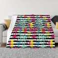 thumbnail image 1 of Honeii Trendy Colorful Pineapples print throw blanket, crafted from cozy cotton flannel, offers versatile home decor as a bedding suitable for all seasons.-80"x60", 1 of 6