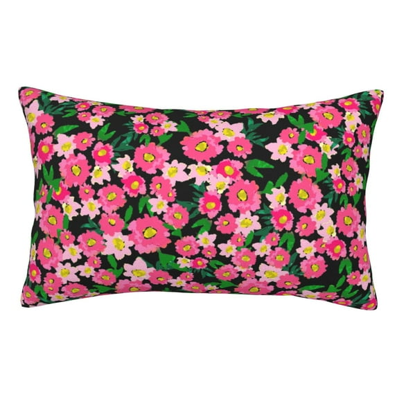 Honeii Trendy Floral Print Pillow Cases,Plush Throw Pillow Covers,Decorative Pillowcase for Sofa, Couch, Living Room-16"x24"