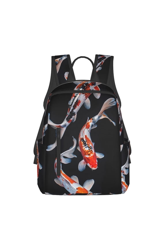 Tricolor Koi Fish Trio Print Lightweight Backpacks,Carry on Backpack,Durable Backpack for School, Work & Travel