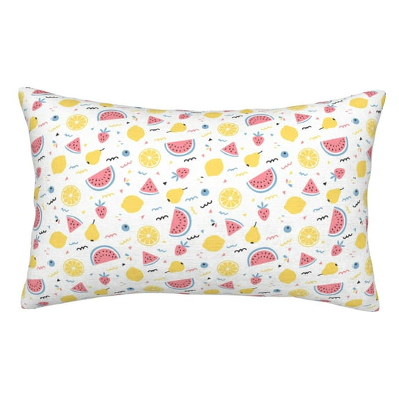 Honeii Tropical Fruit Print Pillow Cases,Plush Throw Pillow Covers,Decorative Pillowcase for Sofa, Couch, Living Room-14"x20"