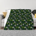 thumbnail image 1 of Honeii Tropical Leaves1 print throw blanket, crafted from cozy cotton flannel, offers versatile home decor as a bedding suitable for all seasons.-50"x40", 1 of 6