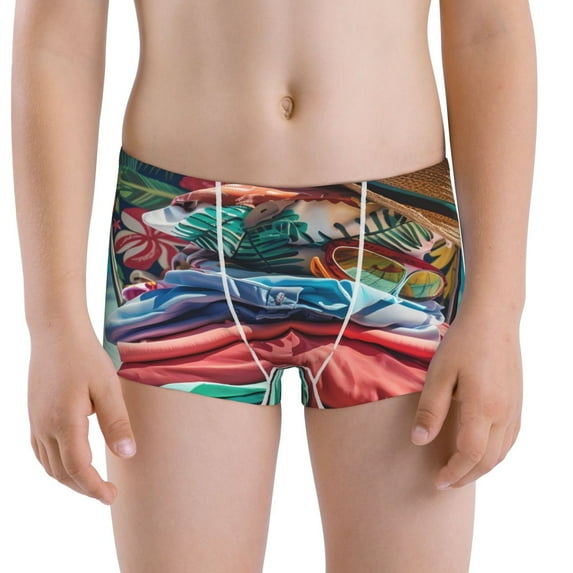 Honeii Tropical Vacation Essentials for boys And Toddler Underwear, Comfort Cotton and Boxer Briefs,Boy's Boxer Briefs-Small