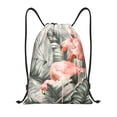 thumbnail image 1 of Honeii Tropical With Flamingos Print Drawstring Backpack,Drawstring Bags String Backpack Gym Cinch Sack Backpack Sport Bag Draw-Medium, 1 of 6