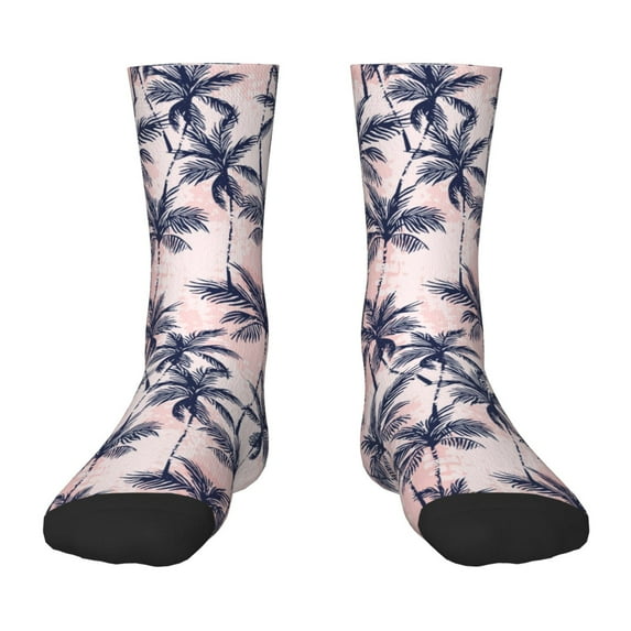 Honeii Tropics Palm Trees Print Children's Colorful Socks,Unisex Kids and Toddlers' Cushioned Sock,Kids Athletic Crew Socks,for Everyday Wear and Sports