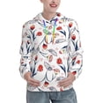 thumbnail image 1 of Honeii Tulips Flowers Pattern Womens Oversized Hoodies Long Sleeve Sweatshirts Pullover Fall Outfits with Pocket-Small, 1 of 7
