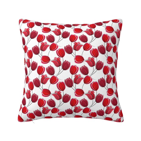 Honeii Tulips Flowers Print Throw Pillow, Square Decorative Pillow Forms Soft Fluffy Plump Pillow Decorative Pillow Inserts,Couch Pillows-22"x22"