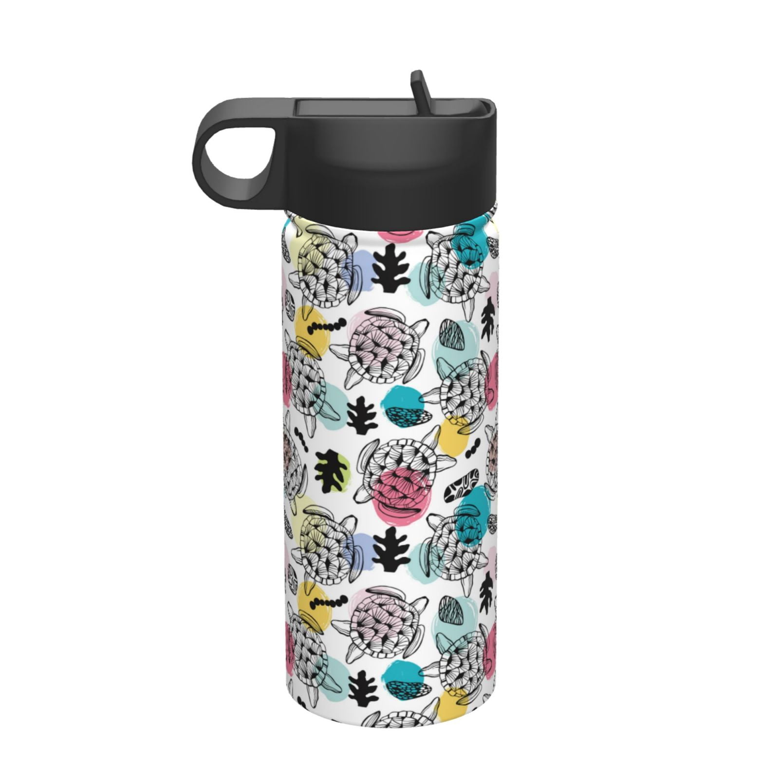 SHIRMDIY 18 Oz Insulated Water Bottle – Purple Butterfly Design, Stainless Steel, Double Wall, With Straw 5 thumbnail image