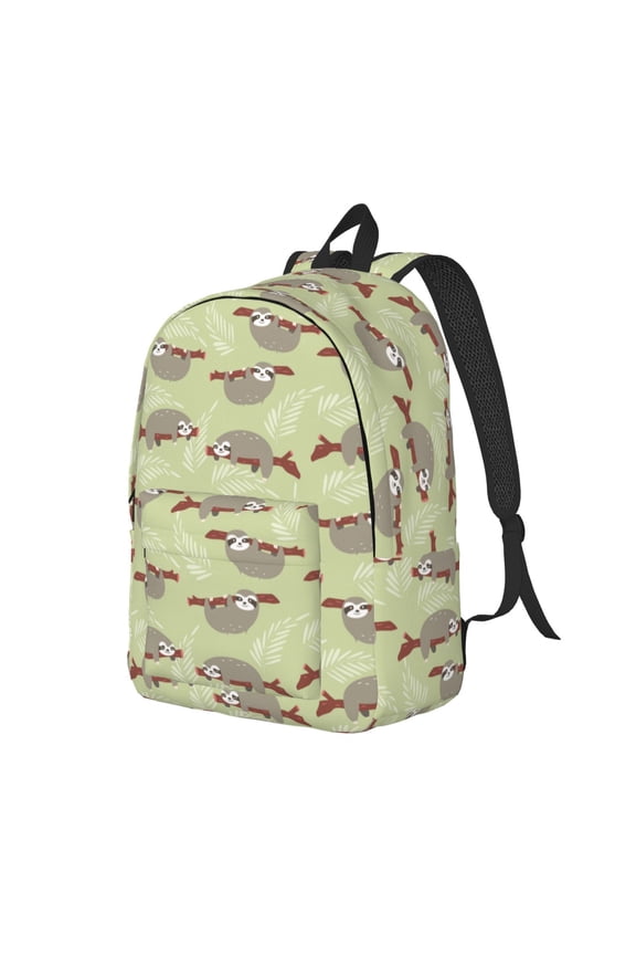 Twig Sloth Print Canvas Backpack for School & Outdoor,Laptop Excursion Backpack,Notebook School Bookbag For Men Women,for Work, Travel, and Everyday Use-Medium